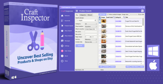 Craft Inspector Review – Best #1 Etsy and e-commerce research software that provides insight and data to Etsy shop owners.