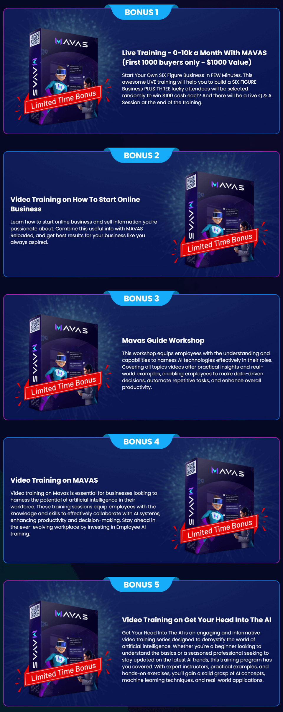 MAVAS Review Bonuses