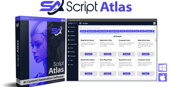 Script Atlas Review – Best #1 App Streamlines Your Content Generation Using the Power of AI with No API Fees & No-Limit Features!